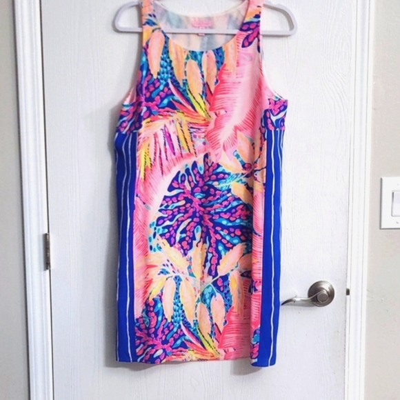 Lilly Pulitzer Jackie Silk Shift Dress In Off The Grid - Picture 5 of 12